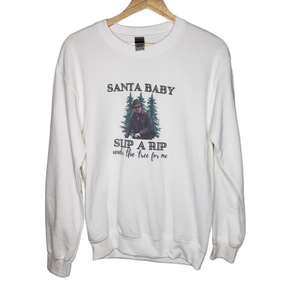 Gildan Other - Women's Santa Baby White Rip Wheeler Christmas Sweater Sz S (1513)